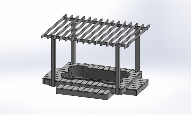 dogpools.shop One Dog One Bone Deluxe Bone Pool Deck Pergola Plans